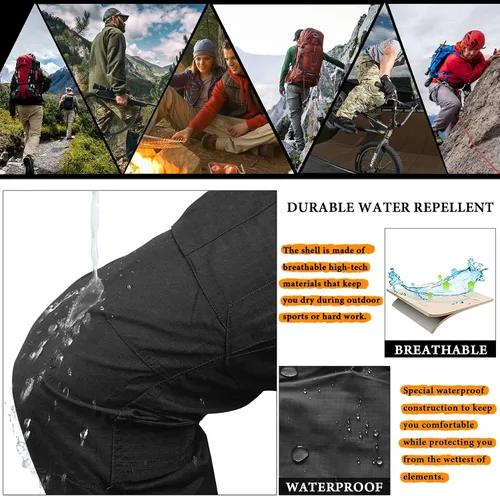 Vista 4 de TRGPSG Pantalones tácticos para hombre, pantalones de senderismo, pantalones cargo de camuflaje militar, pantalones de trabajo casuales