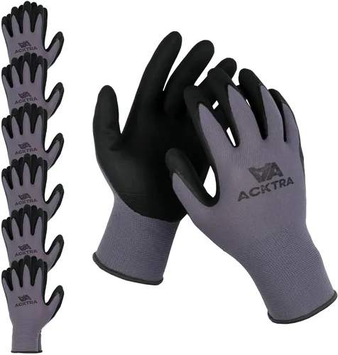 Vista 7 de ACKTRA Guantes de trabajo de seguridad Nylon sin costuras, MicroFoam, WG019