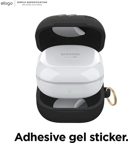 Vista 6 de elago GB5 - Funda para Galaxy Buds FE, 2 Pro, 2, Pro, Live Diseño clásico de consola de juegos portátil, EGBUDSLIVE-AW5-BK (2021) (2020) (negro)