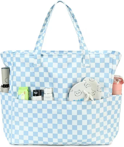Vista 15 de Bluboon - Bolsa de playa impermeable para mujer, extra grande, con compartimento húmedo, para llevar de fin de semana, bolsa de piscina para viajes