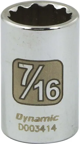 Vista 2 de Dynamic Herramientas 1/4" Drive 12 Point Sae, 1/2" Longitud estándar, Zócalo de acabado cromado