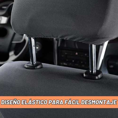 Vista 3 de 2 fundas para reposacabezas de asiento de automóvil, 9" x 10.6" de punto elástico transpirable completamente envolvente, cubierta antipolvo simple