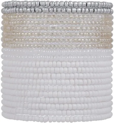 Vista 11 de Caiyao Juego de 36 pulseras elásticas coloridas con cuentas de semillas bohemias, multicapa, de arcoíris, pulsera elástica con cuentas de cristal