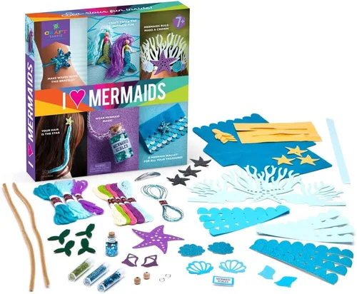 Vista 2 de Craft-tastic Kit de sirenas I Love - El kit de manualidades incluye 6 proyectos temáticos de sirena