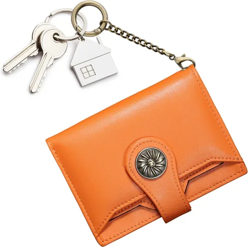 Vista 7 de Travelambo Rfid Wallet - Cartera de cuero para mujer Naranja Moda