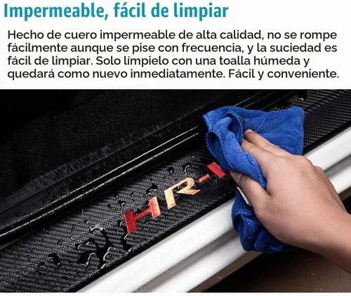 Vista 5 de LEXLEY Protector de umbral de puerta de cuero estilo fibra de carbono para HRV HR-V 2023, 2024, 2025, 2026, 2027, protector de umbral de puerta