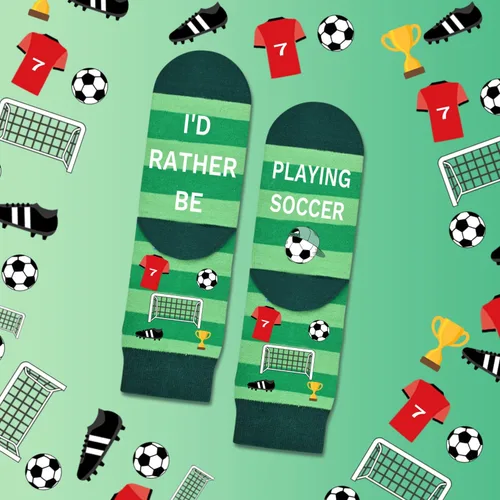 Vista 5 de Soccer Gifts Set A-Z Letter Soccer Necklace for Men Novelty Soccer Socks&Soccer Bracelets for Soccer Lovers
