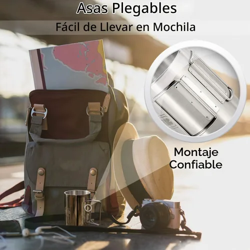 Vista 3 de M-Tac Taza de café de viaje de acero inoxidable de 13,6 oz con mango