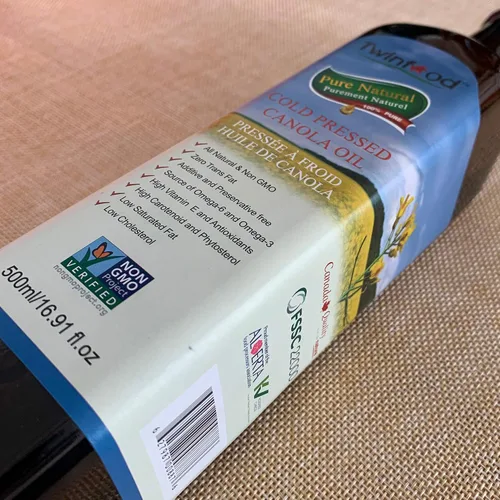 Vista 8 de Twinfood - Etiqueta clásica de aceite de canola, paquete doble de 16.9 fl oz, prensado en frío sin OMG para cocinar y aderezar (2 botellas)
