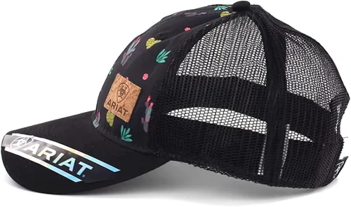 Vista 5 de ARIAT Gorra de cactus negra para mujer con cierre a presión