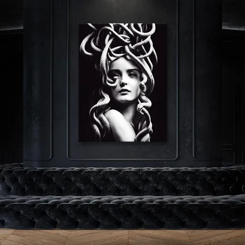 Vista 2 de Sense Canvas Medusa Greek Mythology 2 - Lienzo decorativo para decoración del hogar, póster grande de 30 x 40 / 0.75 pulgadas Medusa Mitología