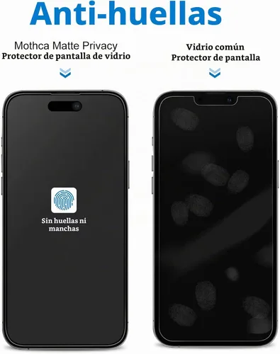 Vista 3 de Mothca Protector de pantalla de privacidad mate para iPhone 14 Pro de 6.1 pulgadas 2022 con adhesivo de alineación, antiespía antirreflejos