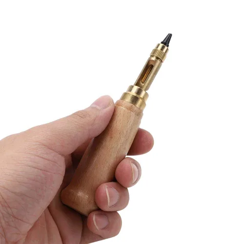 Vista 2 de Herramienta automática de perforación de cuero 6 en 1, perforadora de agujero de tornillo ajustable para encuadernación, costura, manualidades
