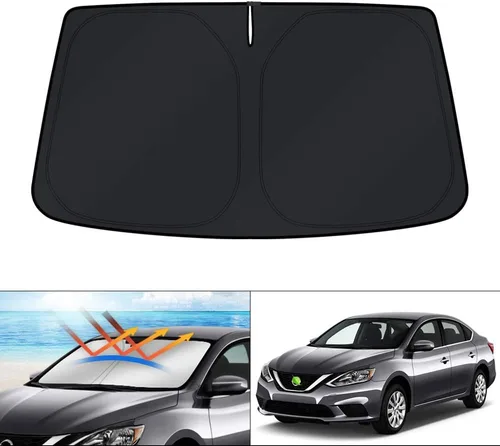 Vista 329 de KUST - Parasol plegable para parabrisas para BMW X1 E84, accesorios 2011 2012 2013 2014 2015, protector de visera de sol ajustable que bloquea