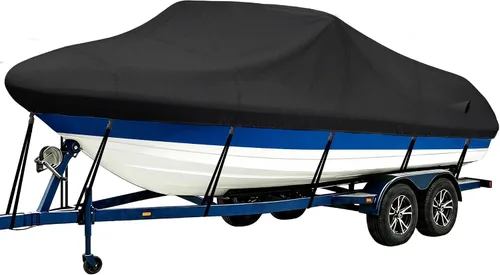 Vista 19 de iCOVER - Funda para lancha remolcable, resistente, impermeable, lona, grado marino, apta para lanchas de pesca y esquí, V-Hull, de 14-16 pies