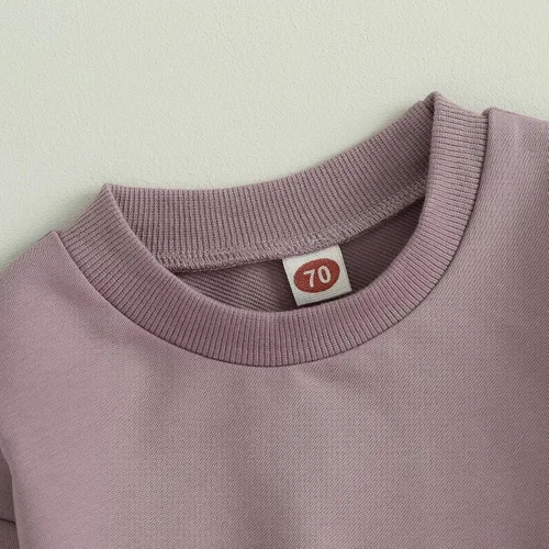 Vista 2 de Fernvia Ropa para bebé niña de 3, 6, 9, 12, 18 y 24 meses, conjuntos de sudadera de manga larga + pantalones
