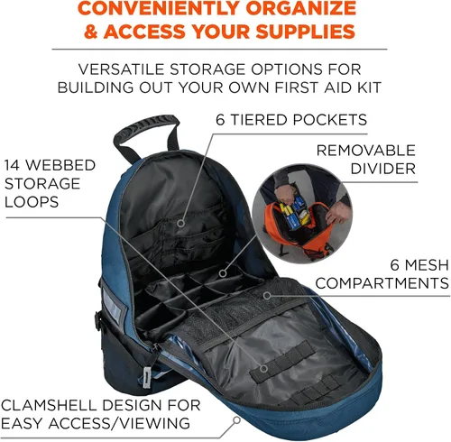 Vista 3 de Ergodyne - 13487 Arsenal 5243 Medic First Responder Trauma Mochila Jump Bag, Azul