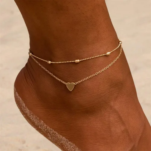 Vista 3 de Fesciory - Tobillera ajustable de aleación de oro, joyería de regalo, para mujer
