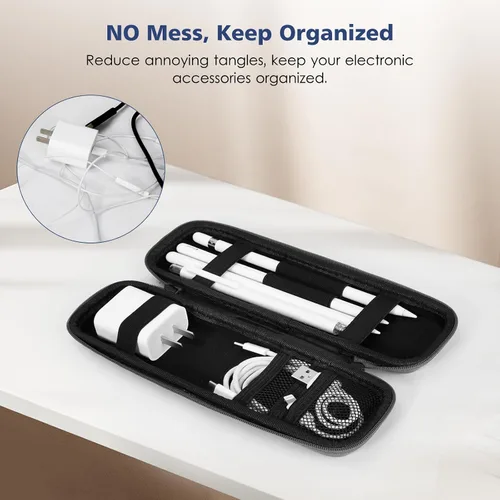 Vista 3 de DTTO Funda con soporte para Apple Pencil Pro/Pencil (1ª/2ª generación)/lápiz (USB-C), funda protectora rígida de piel sintética para accesorios