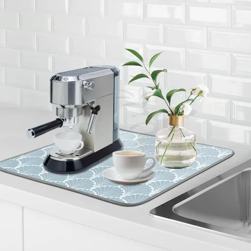 Vista 5 de SHIYUE Tapete de secado de platos para encimera de cocina, súper absorbente, decoración de cocina de primavera, tapete de secado de microfibra