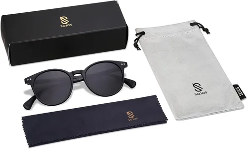 Vista 6 de SOJOS Small Round Classic Polarized Sunglasses for Women Men Vintage Style UV400 Lens MAY SJ2113