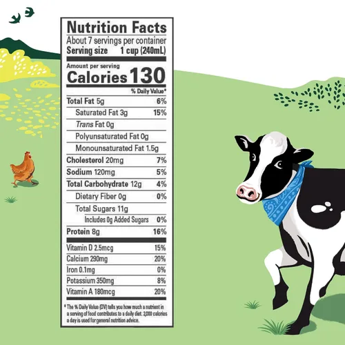Vista 2 de Organic Valley Leche de pasto 100% alimentada con pasto al 2% de leche reducida en grasa, orgánica, 59 onzas líquidas