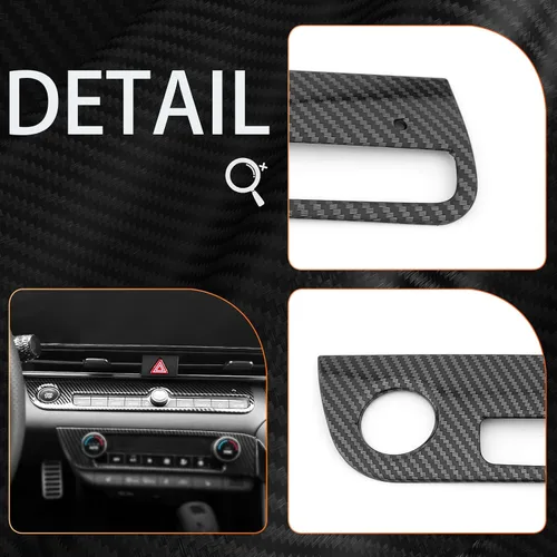 Vista 5 de Cubierta de Botón de Arranque y Parada de Coche de Una Pieza Estilo Fibra de Carbono Accesorios de Interior de Coche Compatible con Hyundai Elantra