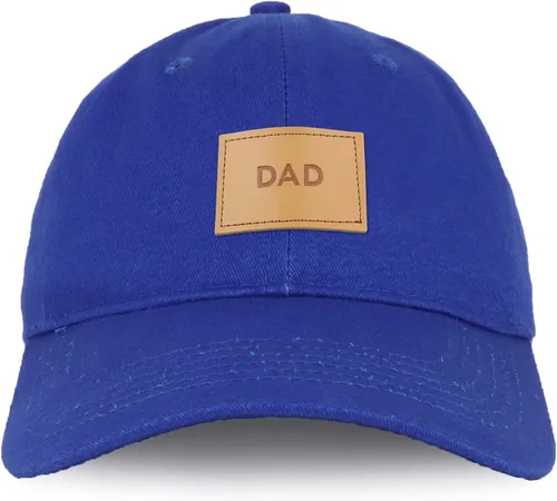 Vista 2 de Trendy Apparel Shop Sombrero de papá de algodón con parche de cuero grabado para papá