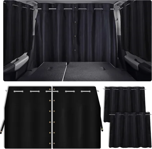 Vista 13 de ZATOOTO Juego de cortinas para ventanas de coche de 3 piezas, cortinas divisoras para ventanas laterales y traseras de coche totalmente opacas, ante