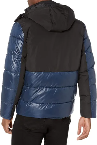 Vista 2 de Kenneth Cole Chaqueta acolchada con capucha y cremallera para hombre