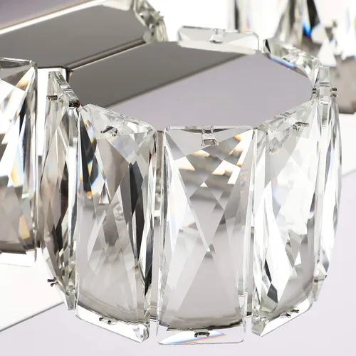 Vista 6 de Aipsun 3 luces de cristal para tocador sobre espejo, modernas luces LED para tocador de baño, accesorios de iluminación (luces blancas)
