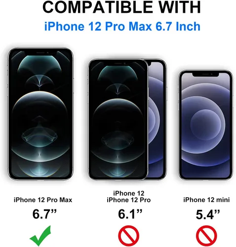 Vista 6 de Fotbor Protector de pantalla de privacidad para iPhone 12 Pro Max, protector de pantalla de privacidad para iPhone 12 Pro Max [2 antiespías]