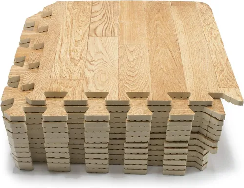 Vista 9 de Sorbus - Losetas de madera veteada, losetas de espuma entrelazadas, cada baldosa 1 pie cuadrado, losetas de madera de 3/8 de pulgada de grosor