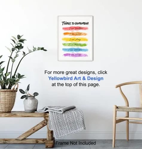 Vista 6 de Arte de pared de afirmaciones positivas – Arte de pared con citas inspiradoras – Regalo de aliento para mujeres, niñas, hija, mejor amiga, mejor