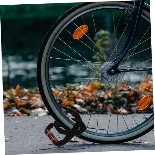 Vista 6 de Healifty Carbon Steel Bike Chain Lock Digit Password Anti-Theft Security for Bicycle Mountain Bike Electric Scooter and Portable Lock for Outdoor
