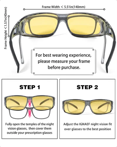 Vista 3 de IGnaef Lentes de conducción de visión nocturna para hombres y mujeres, lentes polarizados antirreflejos amarillos para la noche, IF0311