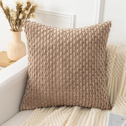 Vista 13 de UGS UGASA - Funda de almohada decorativa de pana suave de 18 x 18 pulgadas, funda de almohada cuadrada a rayas estilo bohemio para sofá, sala