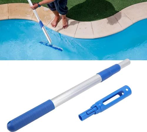 Vista 8 de TOPINCN Poste telescópico para piscina, poste telescópico de aluminio profesional de 3 secciones, mango de red desmontable para redes de espumadera