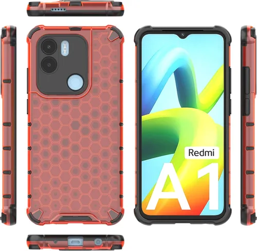 Vista 84 de Pzwoxukhov Funda compatible con Redmi A1, compatible con Redmi A2 Honeycomb Anti-caída Absorción de Golpes Negro