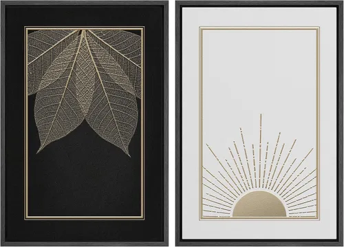 Vista 129 de MUDECOR Lienzo enmarcado para pared, bosque brumoso, reflejos, paisaje tranquilo, ilustraciones modernas, arte decorativo, bohemio, tranquilo/zen