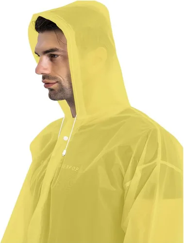Vista 10 de Abrigos de lluvia (paquete de 2) – Ponchos de lluvia reutilizables de EVA para adultos, chaquetas impermeables para hombres y mujeres