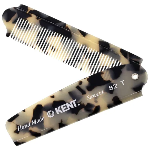 Vista 10 de Kent 82T Peine plegable hecho a mano para hombres, peine de pelo de dientes finos para el cuidado diario del cabello, barba o bigote, uso seco