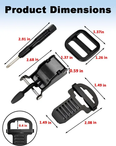 Vista 5 de Lamborsafe Kit de hebilla de liberación rápida para casco, clip de correa de barbilla para casco de motocicleta para cara completa, 3/4, medios