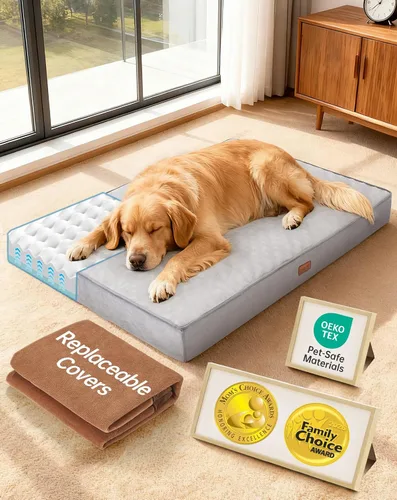 Vista 18 de OhGeni Cama ortopédica para perros pequeños, espuma viscoelástica 01-gris