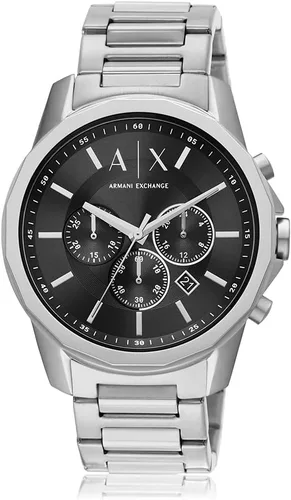 Vista 4 de Armani Exchange Reloj de vestir cronógrafo para hombre con correa de acero inoxidable o cuero