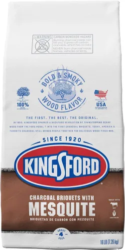 Vista 4 de Kingsford Briquetas de carbón originales con mezquite, carbón de barbacoa para asar - 16 libras