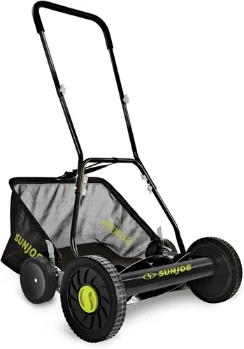 Vista 10 de Sun Joe Cortacésped manual con carrete de empuje con 9 posiciones ajustables, ancho de corte de 14 pulgadas, máquina de corte de patio resistente