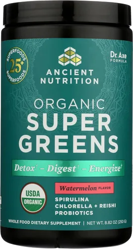 Vista 13 de Ancient Nutrition Supergreens Alkalize & Detox - Polvo de superalimento orgánico hecho de frutas reales, verduras y hierbas, para apoyo digestivo