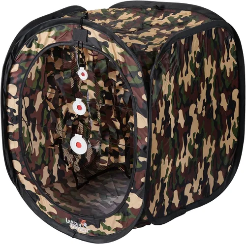 Vista 6 de Lancer Tactical Portable Airsoft Target Tent-Black-Non Lethal BB Shooting Target