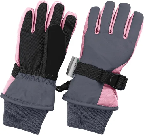 Vista 19 de Waterproof Kids Ski Snow Gloves, 100G 3M Thinsulate Warm Winter Boys Girls Negro